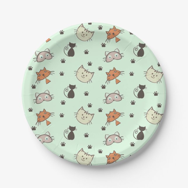 Assiettes En Carton Motif Kitty Cat (Devant)