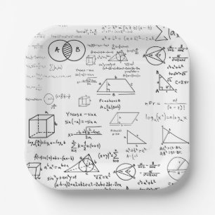 Assiettes En Carton motif mathématique dessin de l'école de sciences g