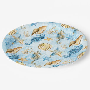 Assiettes En Carton Motif mer et océan