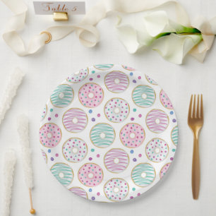 Assiettes En Carton Motif mignon de beigne coloré