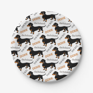 Assiettes En Carton Motif mignon de chien de Doxie de teckel