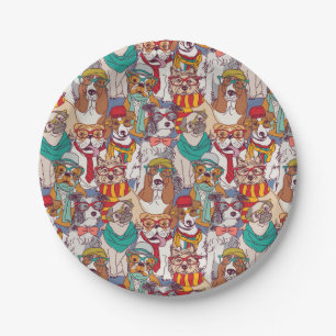 Assiettes En Carton Motif mignon de mode de chiot