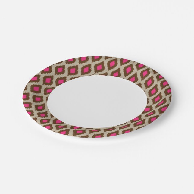 Assiettes En Carton motif moderne de ikat (Angle)