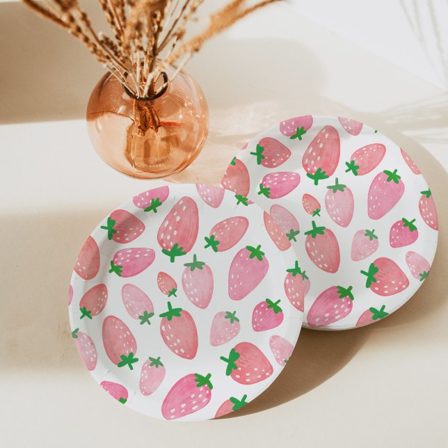 Assiettes En Carton Motif mûre fraise (Créateur téléchargé)