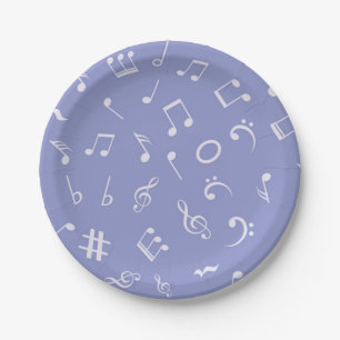 Assiettes En Carton Motif musical