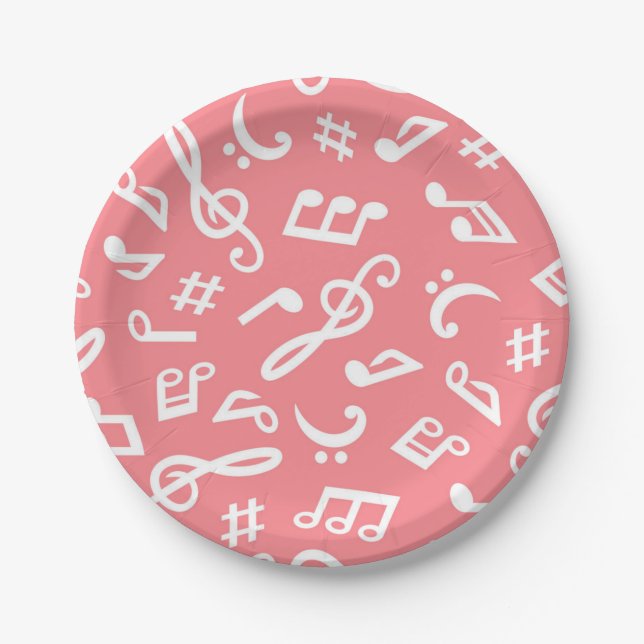 Assiettes En Carton Motif musical (Devant)