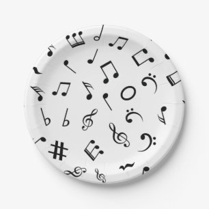 Assiettes En Carton Motif musical