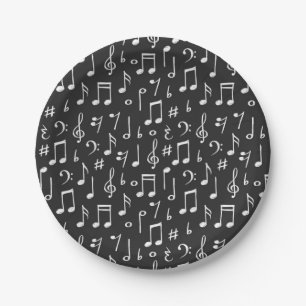Assiettes En Carton Motif musical