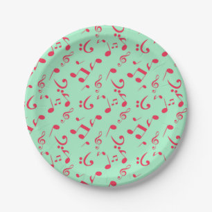 Assiettes En Carton Motif musical