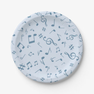 Assiettes En Carton Motif musical