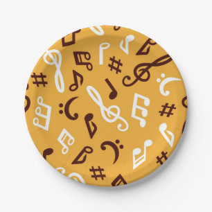 Assiettes En Carton Motif musical