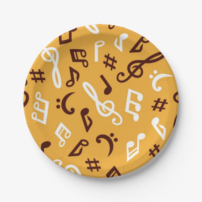 Assiettes En Carton Motif musical (Devant)