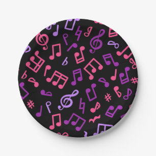 Assiettes En Carton Motif musical