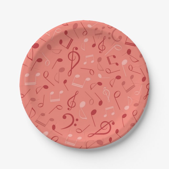 Assiettes En Carton Motif musical (Devant)