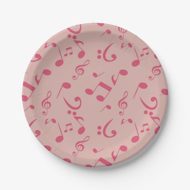 Assiettes En Carton Motif musical (Devant)