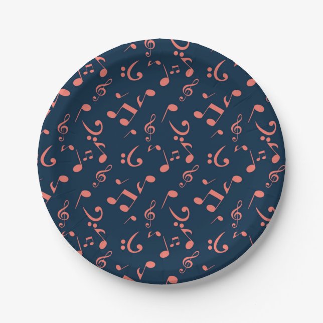 Assiettes En Carton Motif musical (Devant)