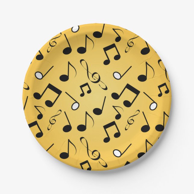 Assiettes En Carton Motif musical (Devant)