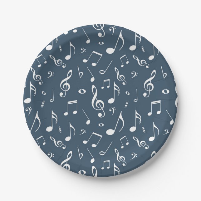 Assiettes En Carton Motif musical (Devant)