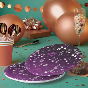 Assiettes En Carton Motif musical rythmique