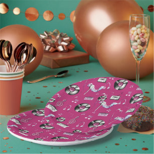 Assiettes En Carton Motif musical rythmique