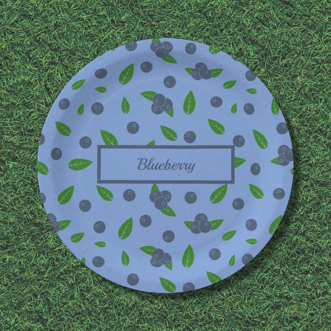 Assiettes en Carton motif Myrtilles (Blueberry pattern Paper Plates)