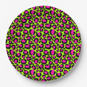 Assiettes En Carton Motif Neon Cheetah, Garçons Filles & Enfants, Leop