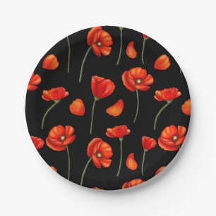 Assiettes En Carton motif noir