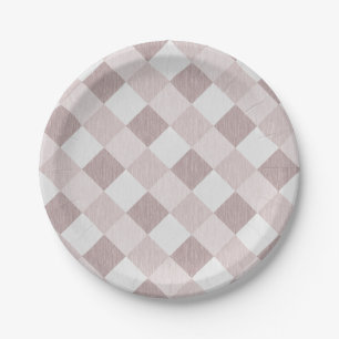 Assiettes En Carton Motif Oblique de géométrique beige et gris