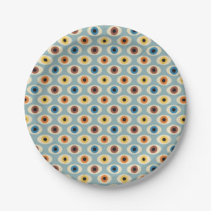 Assiettes En Carton Motif oculaire rétro