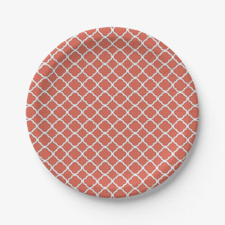 Assiettes En Carton Motif orange chic de Quatrefoil Maroccan de dragée