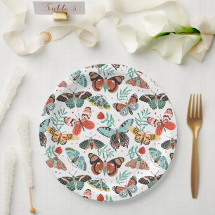 Assiettes En Carton Motif papillon de la teigne