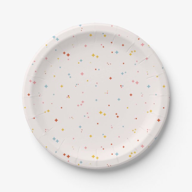 Assiettes En Carton Motif Pastel Star (Devant)