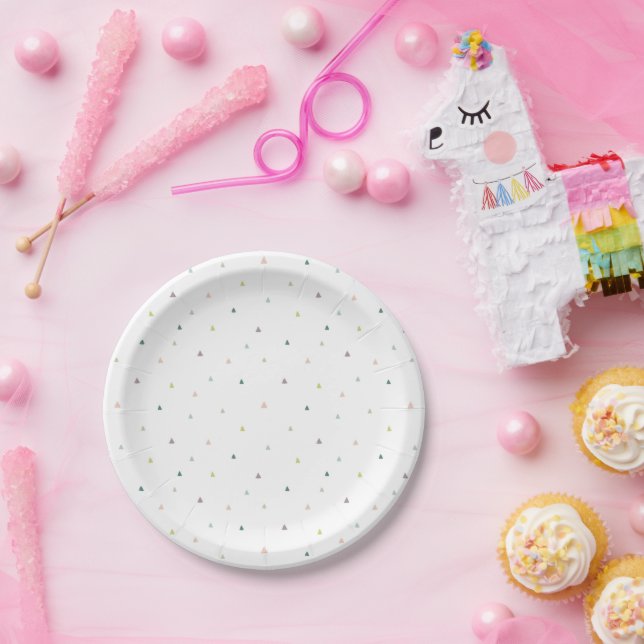Assiettes En Carton Motif Pastel Triangle (Fête)