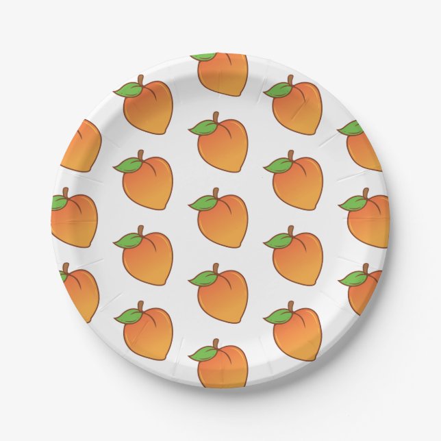 Assiettes En Carton Motif Peach personnalisable (Devant)