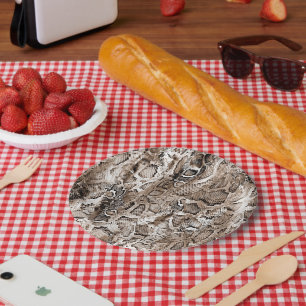 Assiettes En Carton Motif Peau de Serpent 