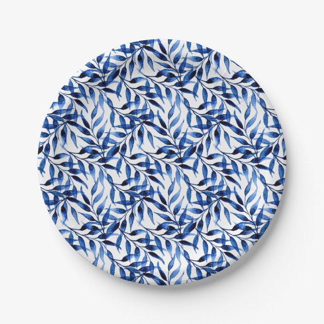 Assiettes En Carton Motif peint à la main d'encre d'aquarelle (Devant)