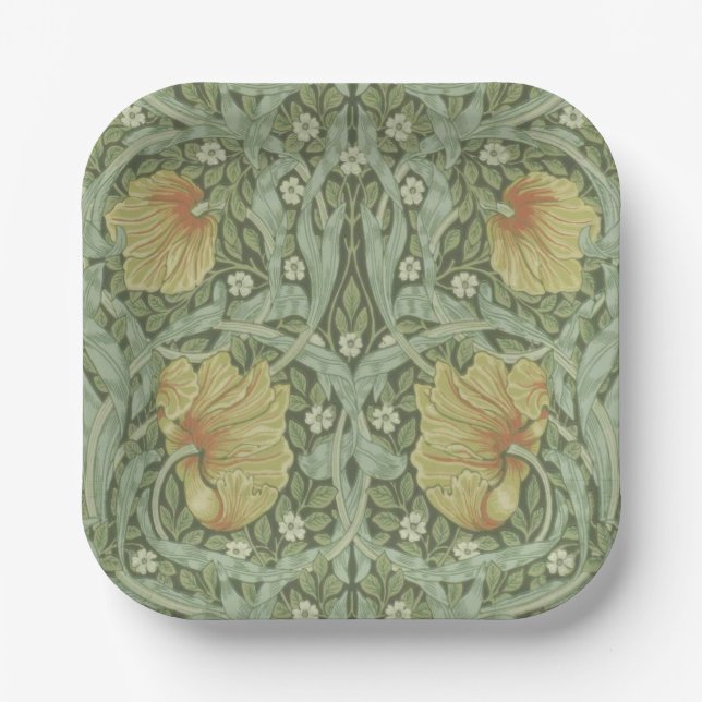 Assiettes En Carton Motif Pimpernel (par William Morris) (Recto)