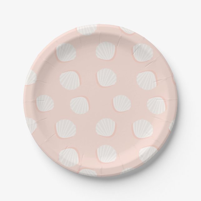 Assiettes En Carton Motif Pink Shell (Devant)