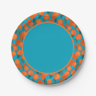 Assiettes En Carton Motif plat sans couture avec poches sur branches