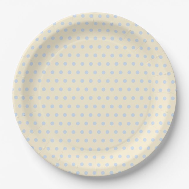Assiettes En Carton Motif Points Bleus pour Enterrement de Vie de Jeun (Devant)