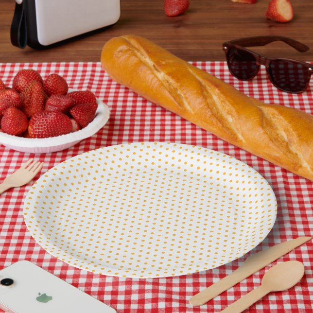 Assiettes En Carton Motif Pois d'été de la hanche unique (Pique-nique)