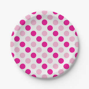 Assiettes En Carton Motif pois rose