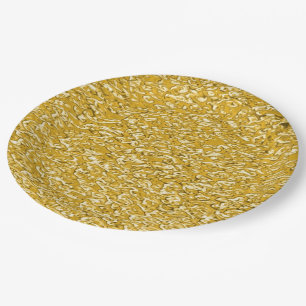 Assiettes En Carton Motif PUR d'éclaboussure d'OR + votre texte/photo