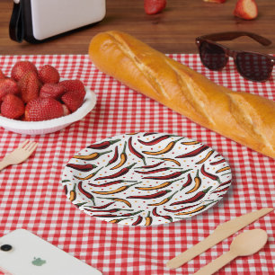 Assiettes En Carton Motif Red Chili Peppers