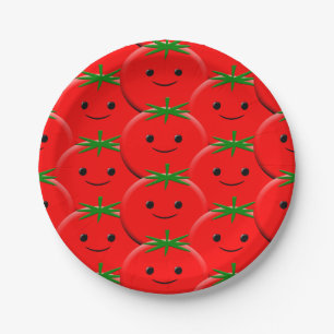 Assiettes En Carton Motif Red Tomato