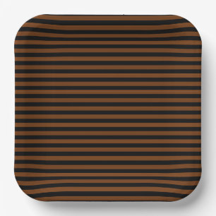 Assiettes En Carton Motif sans couture à rayures noir marron