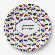 Motif sans couture de voiture pixelisée pour anniv
