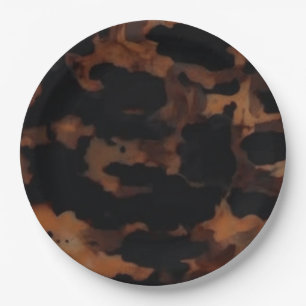 Assiettes En Carton Motif sans fil Tortoiseshell, Chic TortoiseShell