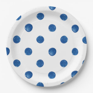Assiettes En Carton Motif shibori pois
