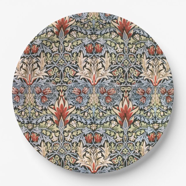 Assiettes En Carton Motif Snakeshead (par William Morris) (Devant)